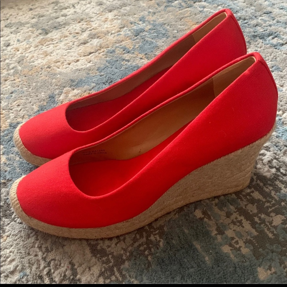 J. Crew Seville Espadrilles, Flame, Size 9